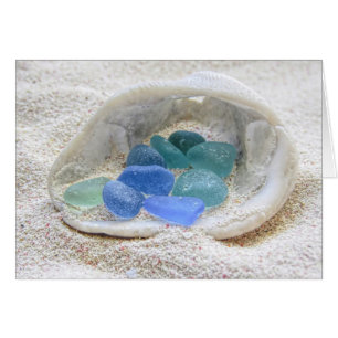 Cartão Notecard - Vidro Azul Claro no Mar de Caça