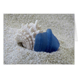 Cartão Notecard - Vidro de Seashell e do Mar Azul