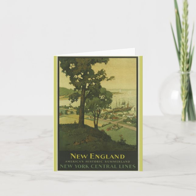 Cartão Notecard-Vintage Travel-New England (Frente)