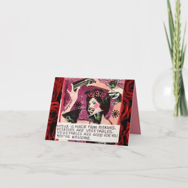 CARTÃO NOTECARD-VODKA É FEITO DAS BATATAS (Frente)