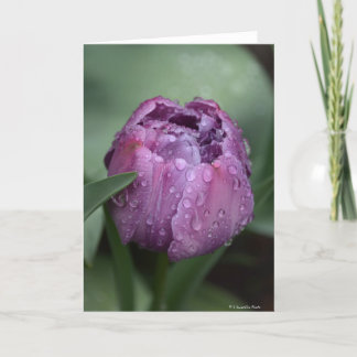 Cartão Notecard with purple tulip