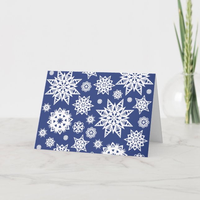 Cartão Notecards personalizados de flocos de neve (Frente)