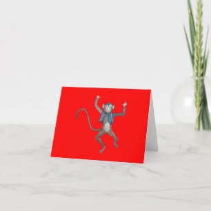 Cartão Noteclados de macaco vermelho