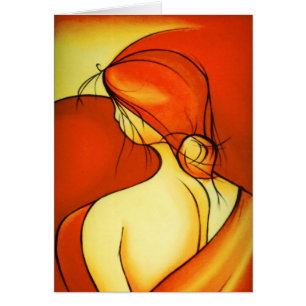 Cartão Notelet/cartão vazios da senhora Alaranjado