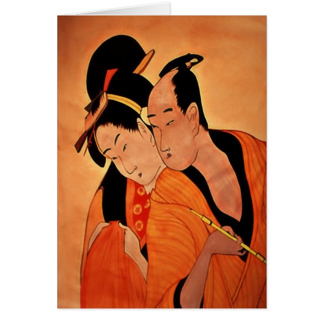 Cartão Notelets/cartões do vazio do casal do japonês (Frente)