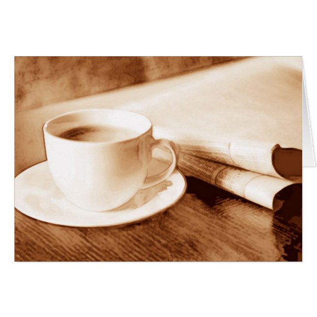 Cartão Notícias da manhã e café (Frente Horizontal)