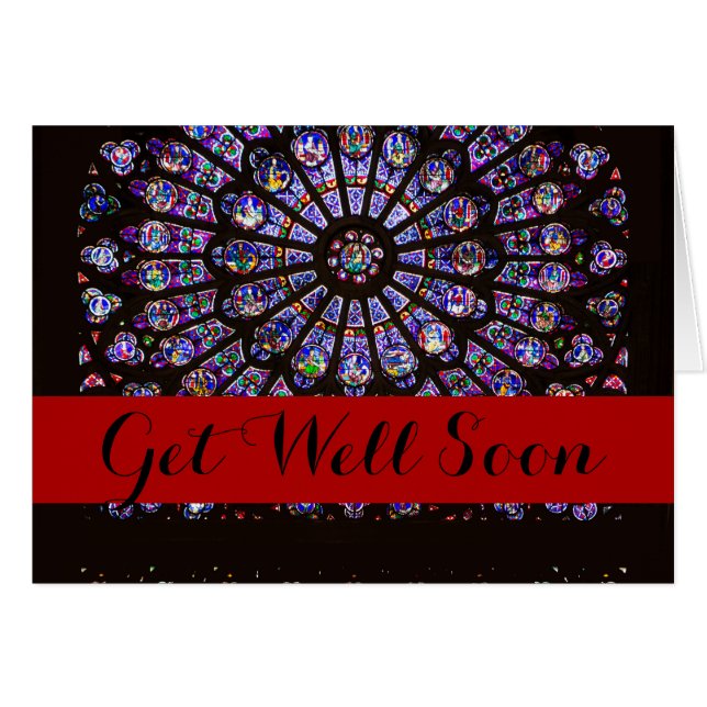 Cartão Notre Dame Cathedral Paris Rose Window (Frente Horizontal)