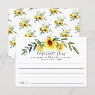 Cartão Noturno de Girassol Amarelo Cheio