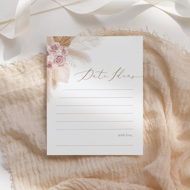 Cartão Noturno de Noite de Boho Pampas Grass (Criador carregado)