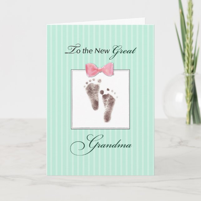 Cartão Nova avó Excelente da neta Excelente Green (Frente)