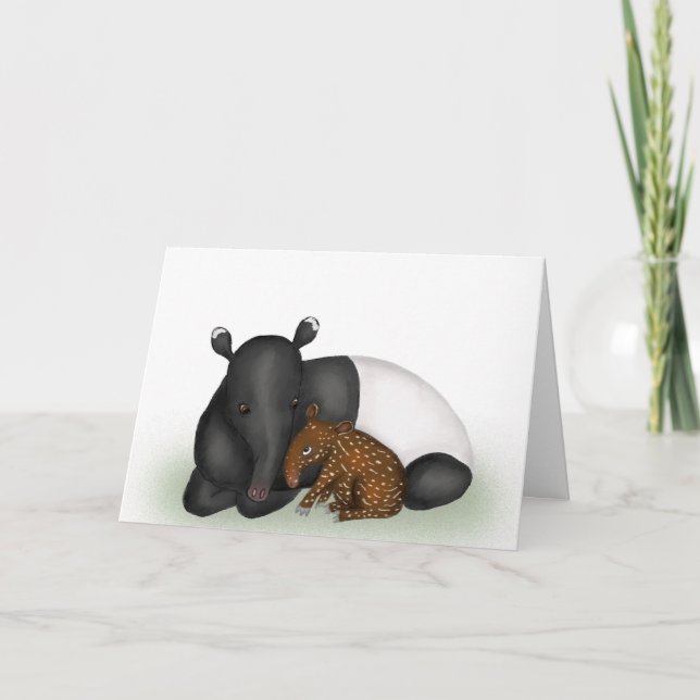 Cartão Nova carta de parabéns para bebê da mãe e bebê (Frente)