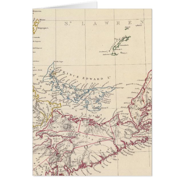 Cartão Nova Escócia, NB, Lower Canada (Frente)