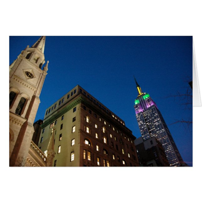 Cartão Nova Iorque à Noite (Frente horizontal)