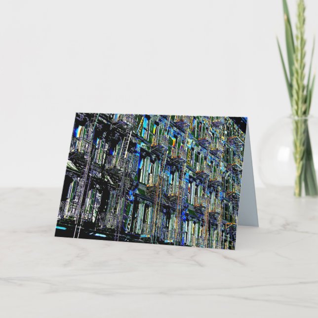 Cartão Nova Iorque de Fogo Escapa Pop, Vazio (Frente)