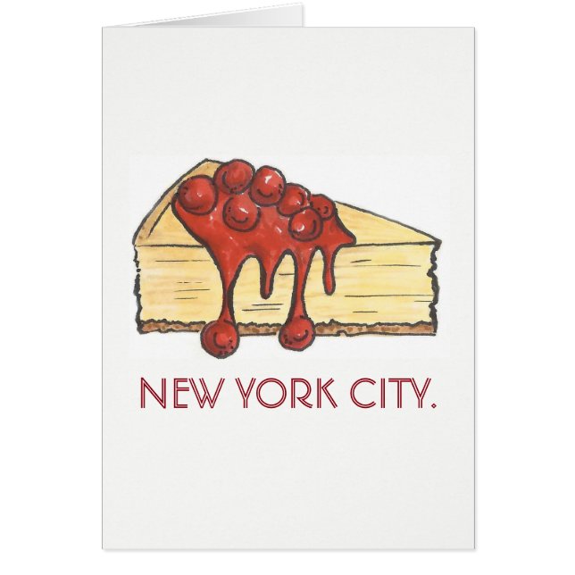 Cartão Nova Iorque NYC Cherry Cheesecake Slice (Frente)