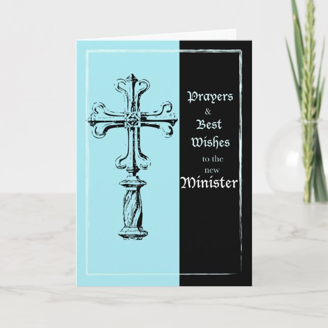 Cartão Nova Ministra - Parabéns Cross on B (Frente)