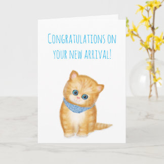 Cartão Nova placa de parabéns para gatinhos ginger para c