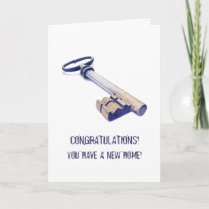 Cartão Nova placa doméstica com chave antiga