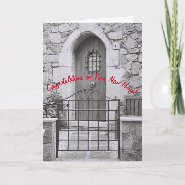 Cartão Nova placa para Parabéns domésticos (Frente)