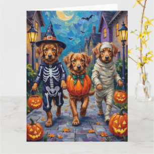 Cartão Nova Scotia Duck Tolling Retriever no Halloween