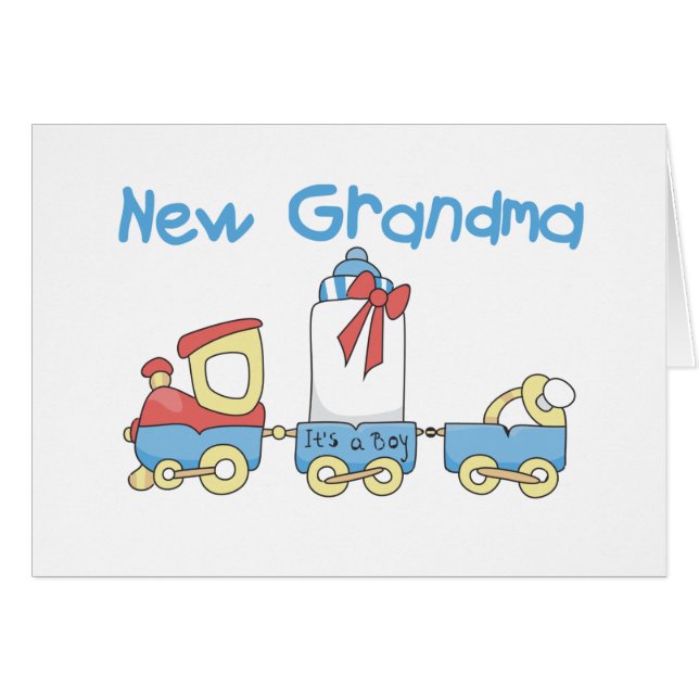 Cartão Nova vovó de Camisetas e presentes de trem (Frente Horizontal)