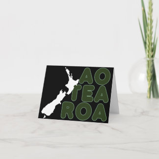 CARTÃO NOVA ZEALAND MAPA AOTEAROA TEXTO KIWI NZ PRETO BRA