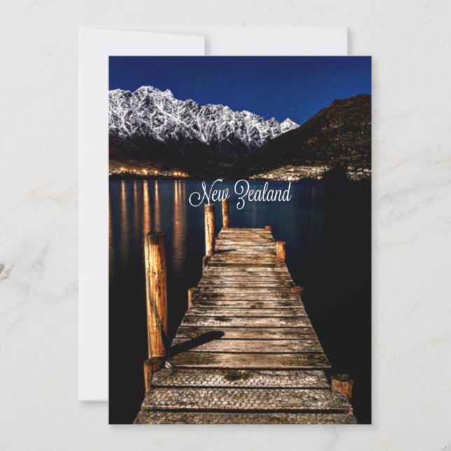 Cartão Nova Zelândia à noite (Frente)