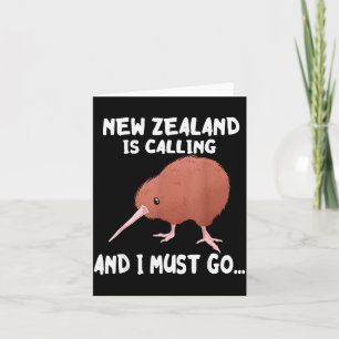 Cartão Nova Zelândia Está Chamando Ave Kiwi Animal Silves