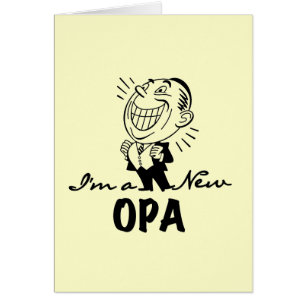 Cartão Novas camisetas e presentes de avô sorridentes