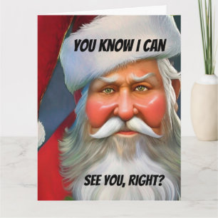 Cartão Novidade Engraçada De Natal POSSO TE VER. PARE COM