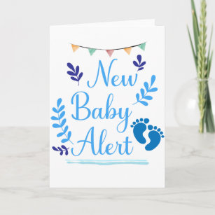 Cartão Novo alerta de bebê, citação de bebê azul