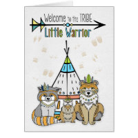 Novo Bebê Bem-vindo à Tribo Pequeno Guerreiro