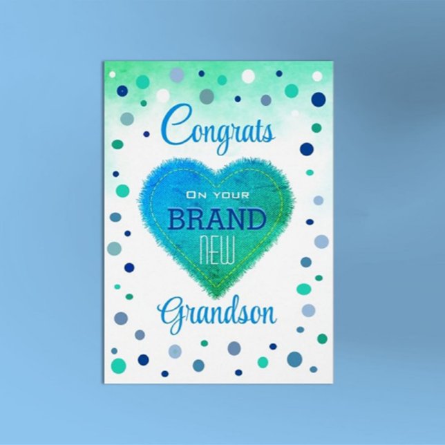 Cartão Novo Bebê! Parabéns pelo neto novo (Criador carregado)