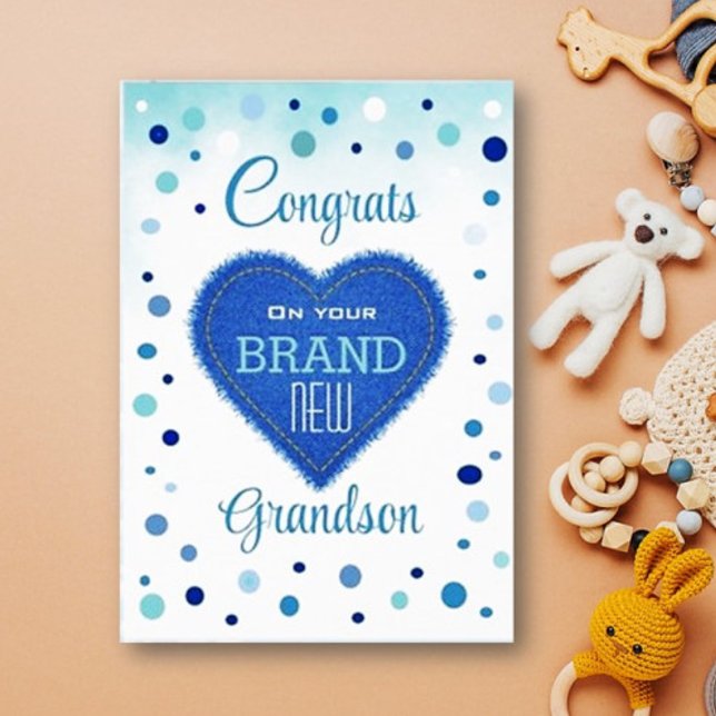 Cartão Novo Bebê! Parabéns pelo neto novo (Criador carregado)