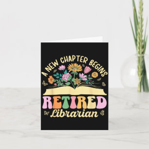 Cartão Novo capítulo começa bibliotecária aposentada apos