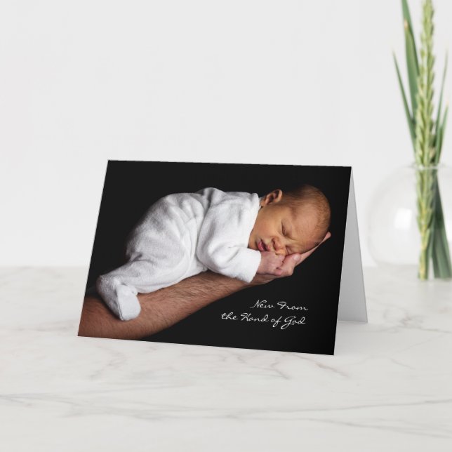 Cartão Novo da Mão de Deus (Novo Bebê) (Frente)