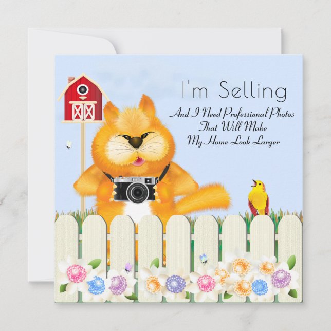 Cartão Novo Lar para Fotografia de Aves e Gatos (Frente)