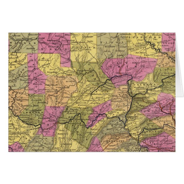 Cartão Novo Mapa Da Pensilvânia 2 (Frente Horizontal)