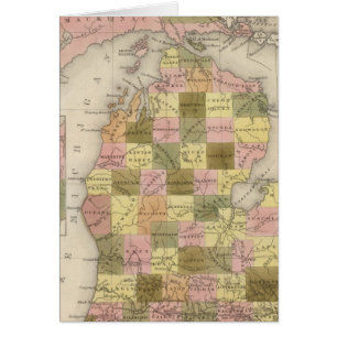 Cartão Novo Mapa De Michigan