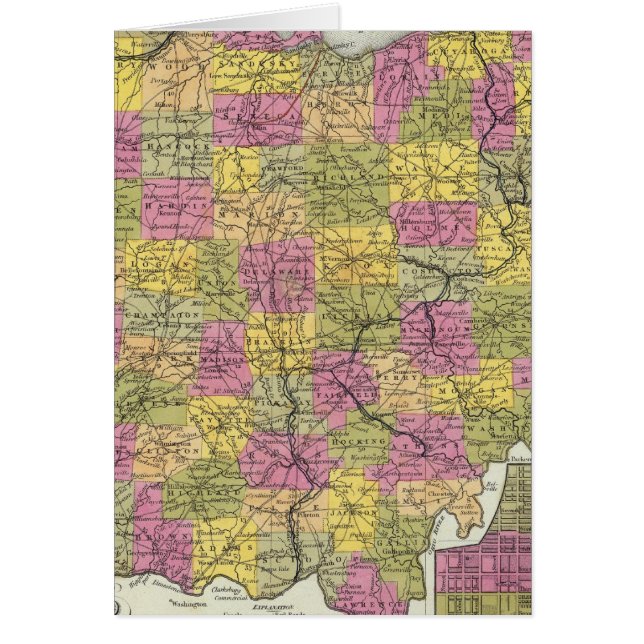 Cartão Novo Mapa De Ohio (Frente)
