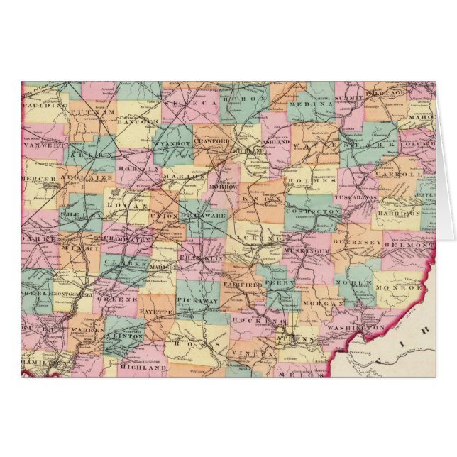 Cartão Novo mapa do caminho de ferro do Estado de Ohio (Frente Horizontal)