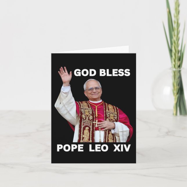 Cartão Novo Papa Leão Xiv presentes católicos Merch Souve (Frente)