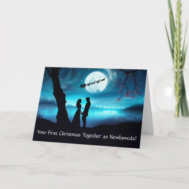 Cartão Novo Primeiro Natal Juntos Casal Casado (Frente)