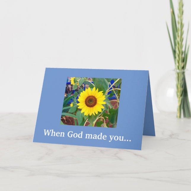 Cartão Novo Quando Deus Te Fez... Parabéns (Frente)