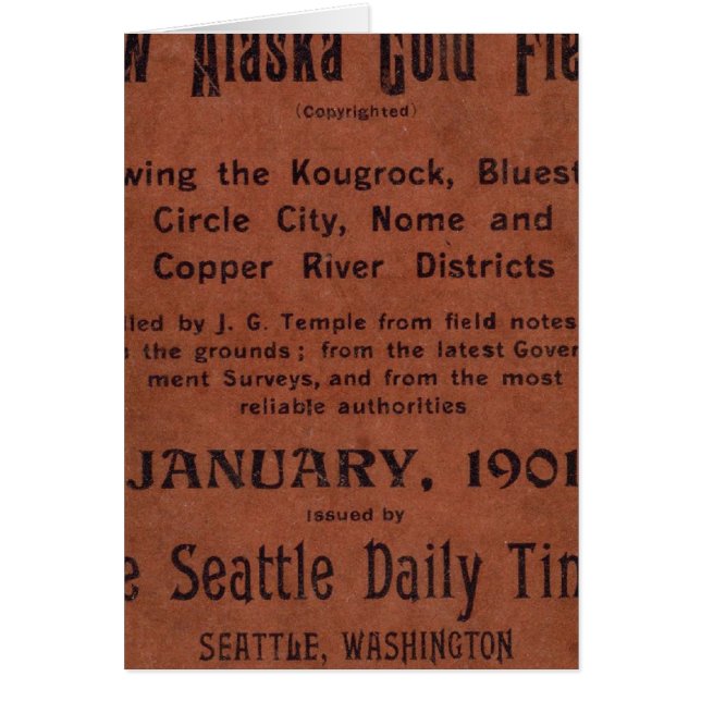 Cartão Novos campos de ouro do Alasca (Frente)