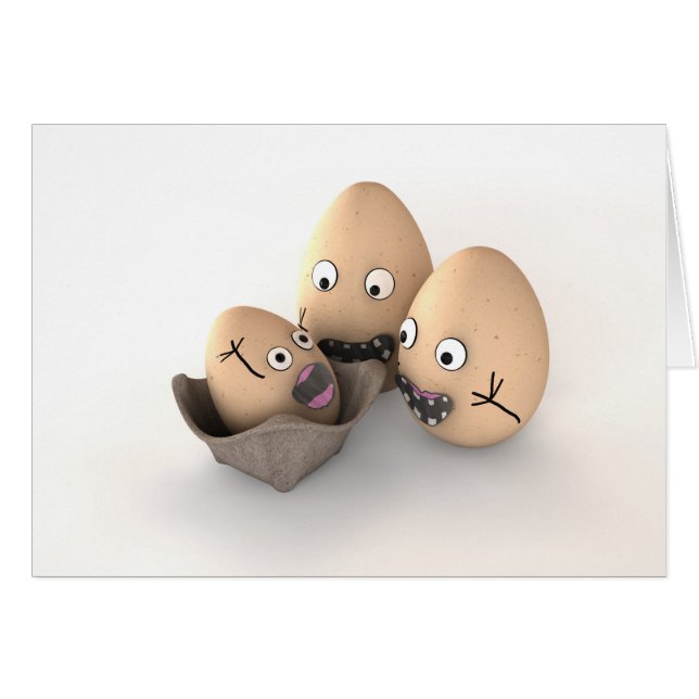 Cartão Novos Caracteres de Ovo Pai (Frente Horizontal)