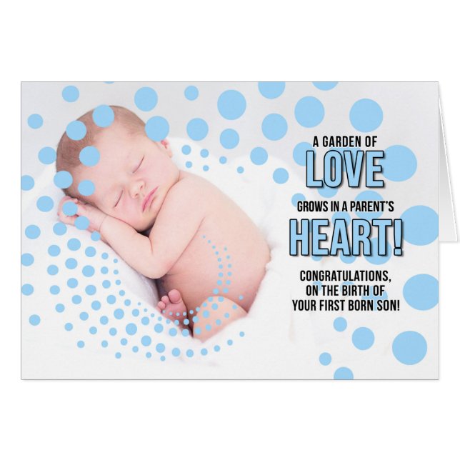 Cartão Novos Pais Parabéns sobre o Nascimento de um Filho (Frente Horizontal)