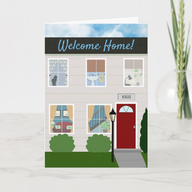 Cartão Novos Parabéns de Aquecimento de Casa (Frente)