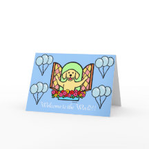 Novos Parabéns de Menino Labrador Amarelo