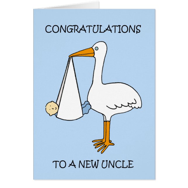 Cartão Novos Parabéns de Tio para Bebê (Frente)